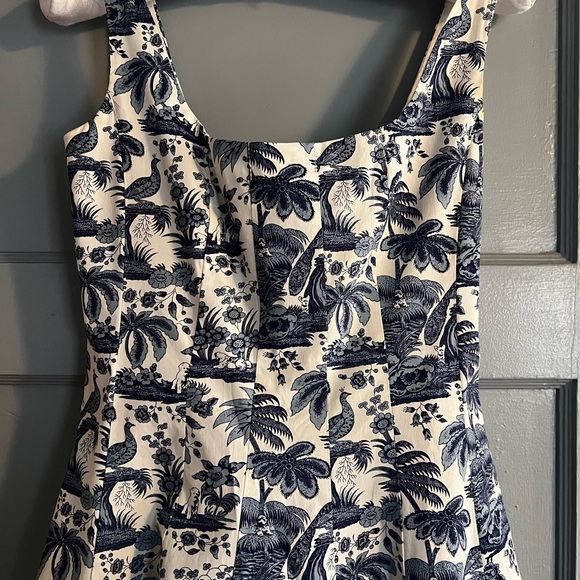 Staud Wells Strapless dress. Blue & While Toile - Picture 3 of 7